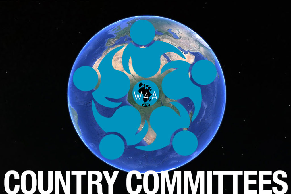 World globe with country committees wording